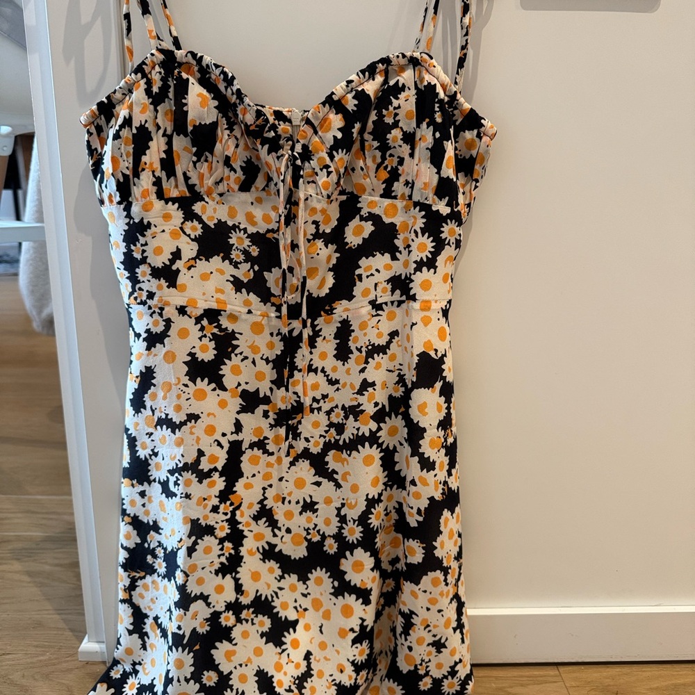 Floral Black and White Dress